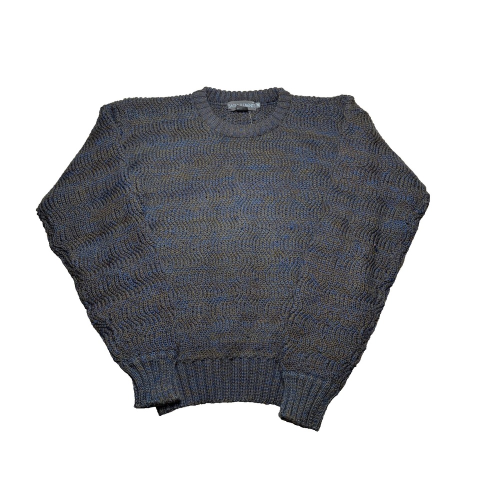 Vtg Basic Elements Sweater Mens S Wool Textured Knit Grandpa Grunge Chunky